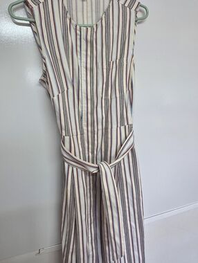 LK Bennett Womens Midi Dress Sleeveless Buttondown Pockets Belt Size 8 London